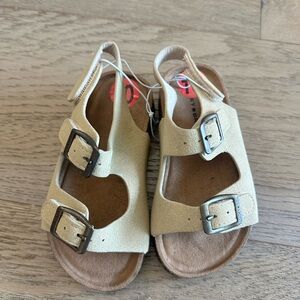 Lucky Brand Beige Unisex Suede Style Sandals w/ Velcro Closure, Size 10